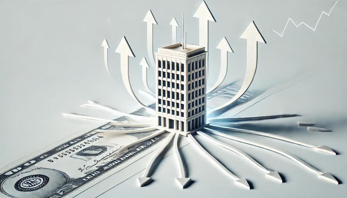 Corporate Bonds: Everything You Need to Know to Invest 1 A corporate building subtly connected to bond certificates, symbolizing corporate bonds