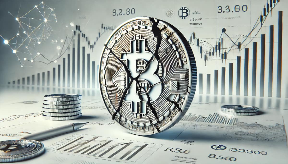 Cryptocurrency Investing: Key Risks to Consider 1 cryptocurrency investing risks. Features a digital coin with cracks