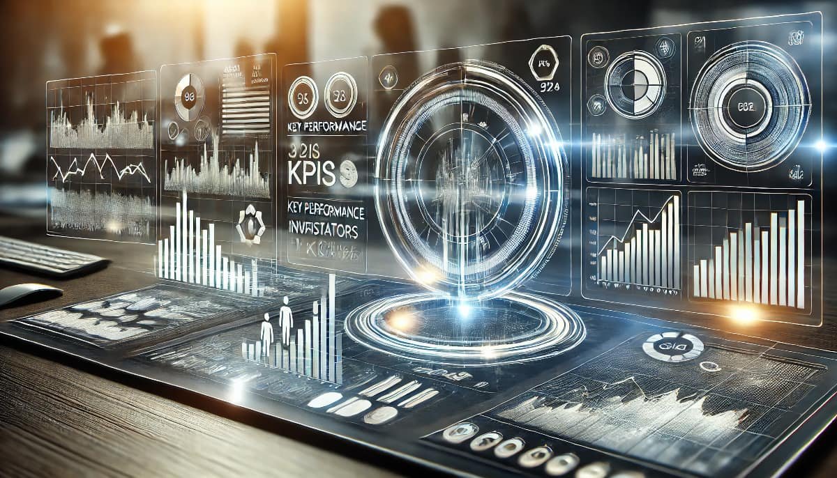 Key Financial Metrics for Analyzing Companies 1 digital dashboard with graphs, charts, and key performance indicators