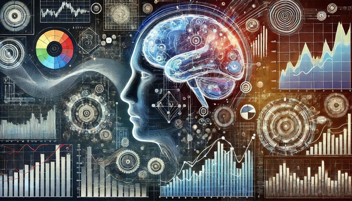 Psychology of Investing: Making Better Financial Decisions 1 image illustrating the psychology of investing, with visual elements of human brains, financial decision-making processes