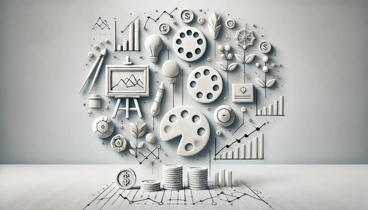 Investing in Art: How to Start and What to Consider? 1 investing in art. The design include symbols of art