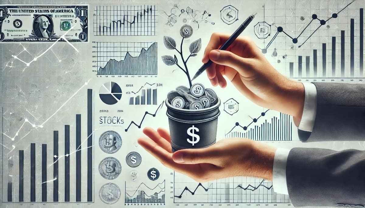 Start Investing in Stocks: The Ultimate Beginner's Guide 1 stock investing for beginners. Features a hand placing money in stocks
